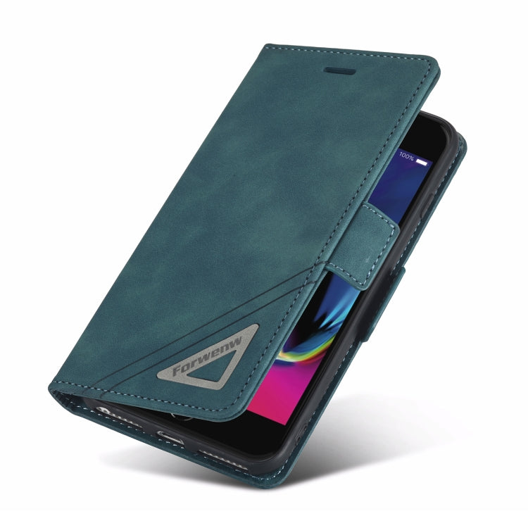 For iPhone SE 2022 / SE 2020 / 8 / 7 Forwenw Dual-side Buckle Leather Phone Case(Dark Cyan) - HoMEdemic™ 