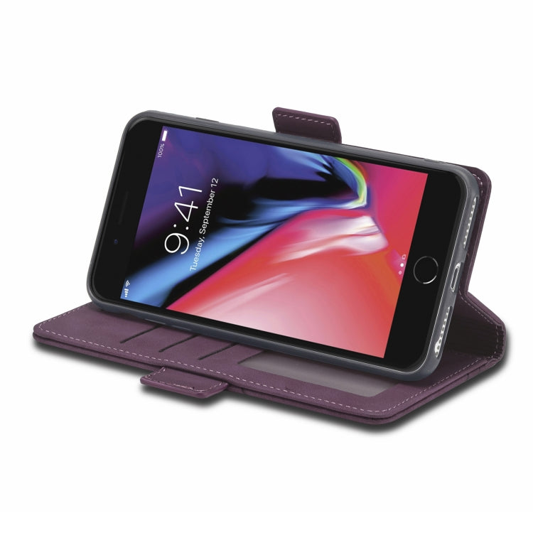 For iPhone SE 2022 / SE 2020 / 8 / 7 Forwenw Dual-side Buckle Leather Phone Case(Wine Red) - HoMEdemic™ 