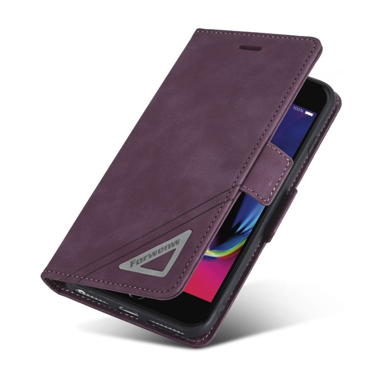 For iPhone SE 2022 / SE 2020 / 8 / 7 Forwenw Dual-side Buckle Leather Phone Case(Wine Red) - HoMEdemic™ 