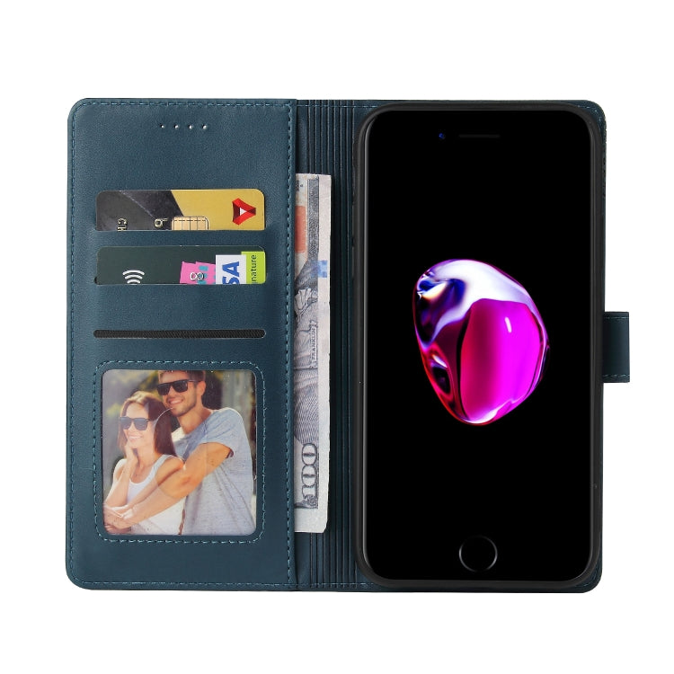 For iPhone SE 2022 / SE 2020 / 8 / 7 GQUTROBE Skin Feel Magnetic Leather Phone Case(Blue) - HoMEdemic™ 