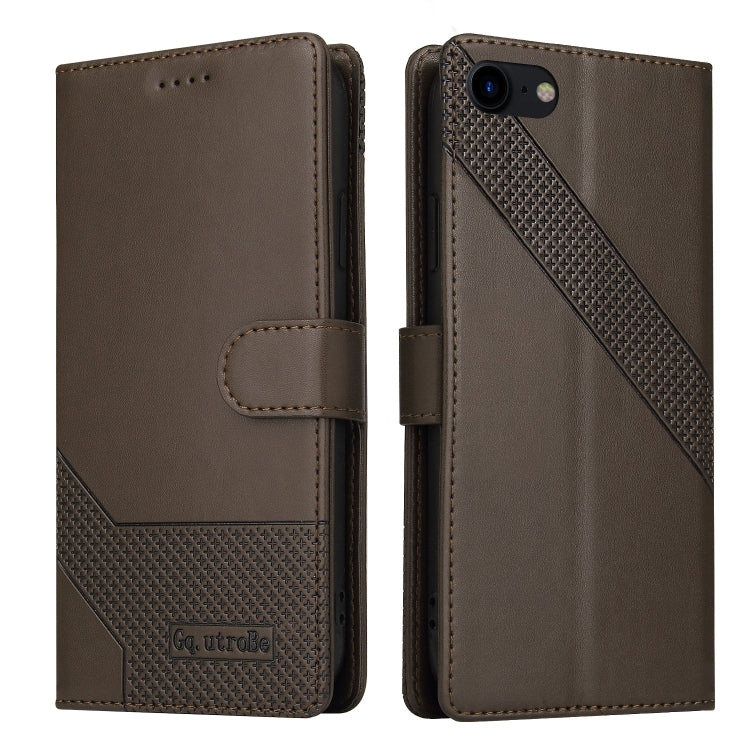 For iPhone SE 2022 / SE 2020 / 8 / 7 GQUTROBE Skin Feel Magnetic Leather Phone Case(Brown) - HoMEdemic™ 
