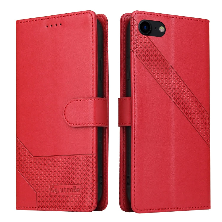 For iPhone SE 2022 / SE 2020 / 8 / 7 GQUTROBE Skin Feel Magnetic Leather Phone Case(Red) - HoMEdemic™ 