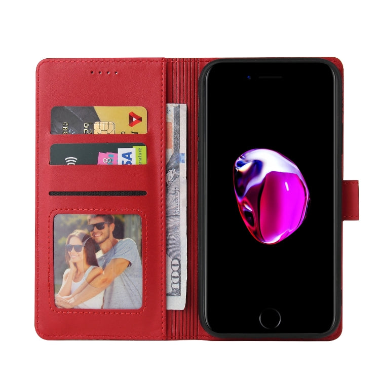 For iPhone SE 2022 / SE 2020 / 8 / 7 GQUTROBE Skin Feel Magnetic Leather Phone Case(Red) - HoMEdemic™ 