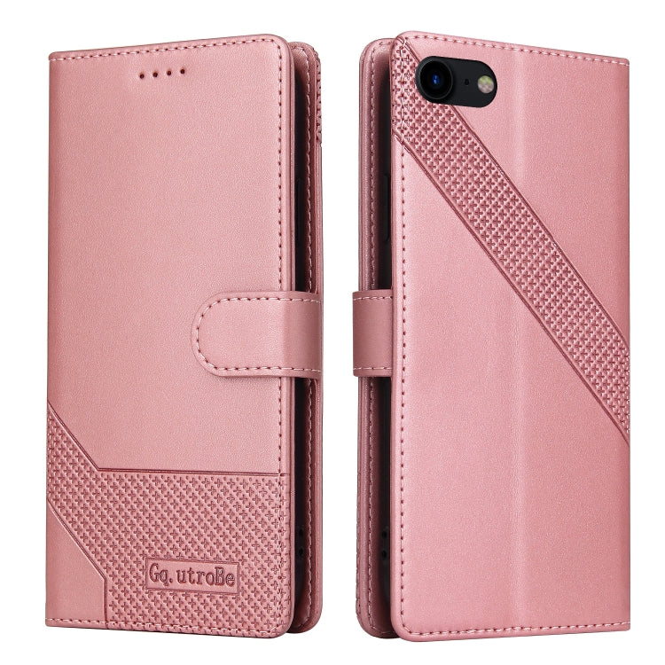 For iPhone SE 2022 / SE 2020 / 8 / 7 GQUTROBE Skin Feel Magnetic Leather Phone Case(Rose Gold) - HoMEdemic™ 