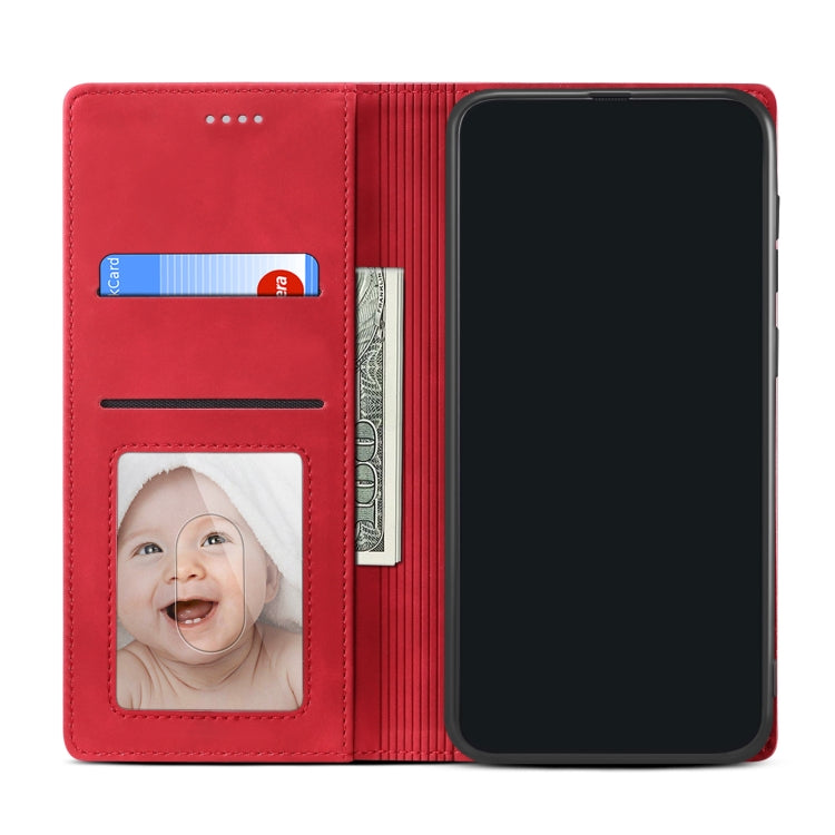 For iPhone SE 2022 / SE 2020 / 8 / 7 GUSSIM GS-001 Business Style Horizontal Flip Skin Feel PU Leather Case with Holder & Card Slots & Wallet & Photo Frame(Red) - HoMEdemic™ 