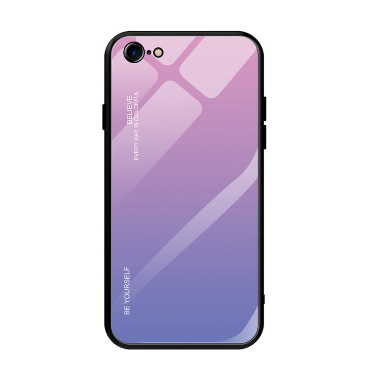 For iPhone SE 2022 / SE 2020 / 8 / 7 Gradient Color Glass Case(Light Purple) - HoMEdemic™ 