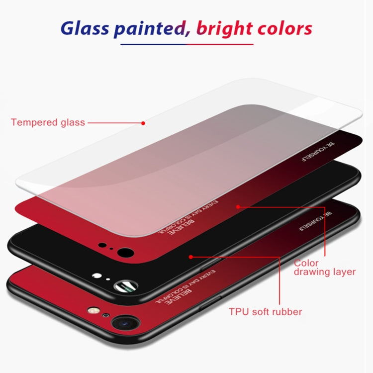 For iPhone SE 2022 / SE 2020 / 8 / 7 Gradient Color Glass Case(Light Purple) - HoMEdemic™ 