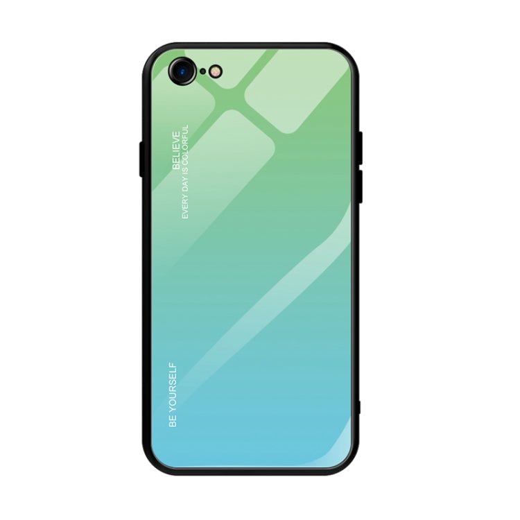 For iPhone SE 2022 / SE 2020 / 8 / 7 Gradient Color Glass Case(Sky Blue) - HoMEdemic™ 