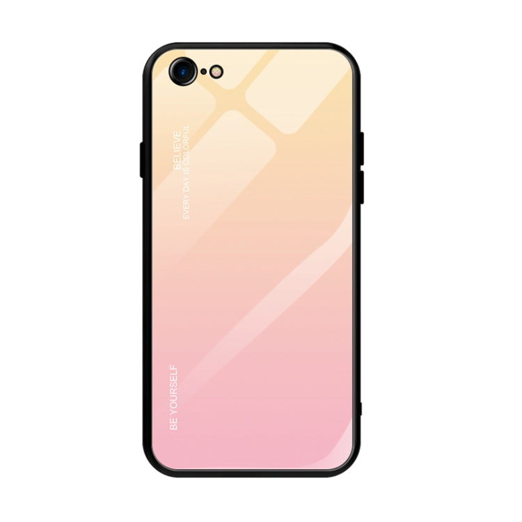 For iPhone SE 2022 / SE 2020 / 8 / 7 Gradient Color Glass Case(Yellow) - HoMEdemic™ 