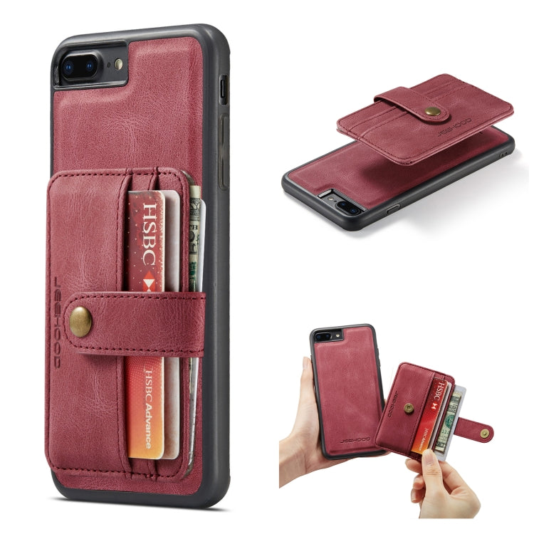 For iPhone SE 2022 / SE 2020 / 8 / 7 JEEHOOD RFID Blocking Anti-Theft Wallet Phone Case(Red) - HoMEdemic™ 