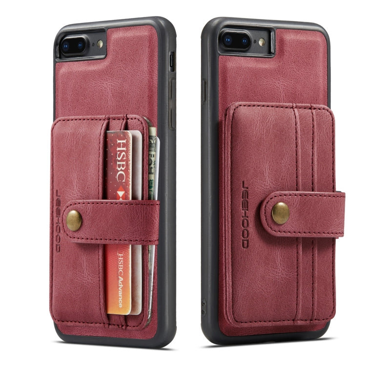For iPhone SE 2022 / SE 2020 / 8 / 7 JEEHOOD RFID Blocking Anti-Theft Wallet Phone Case(Red) - HoMEdemic™ 