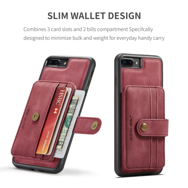 For iPhone SE 2022 / SE 2020 / 8 / 7 JEEHOOD RFID Blocking Anti-Theft Wallet Phone Case(Red) - HoMEdemic™ 