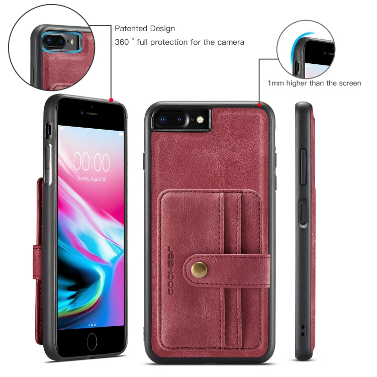 For iPhone SE 2022 / SE 2020 / 8 / 7 JEEHOOD RFID Blocking Anti-Theft Wallet Phone Case(Red) - HoMEdemic™ 