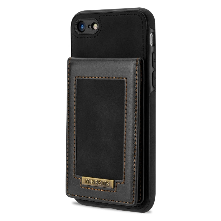 For iPhone SE 2022 / SE 2020 / 8 / 7 N.BEKUS Vertical Flip Card Slot RFID Phone Case(Black) - HoMEdemic™ 