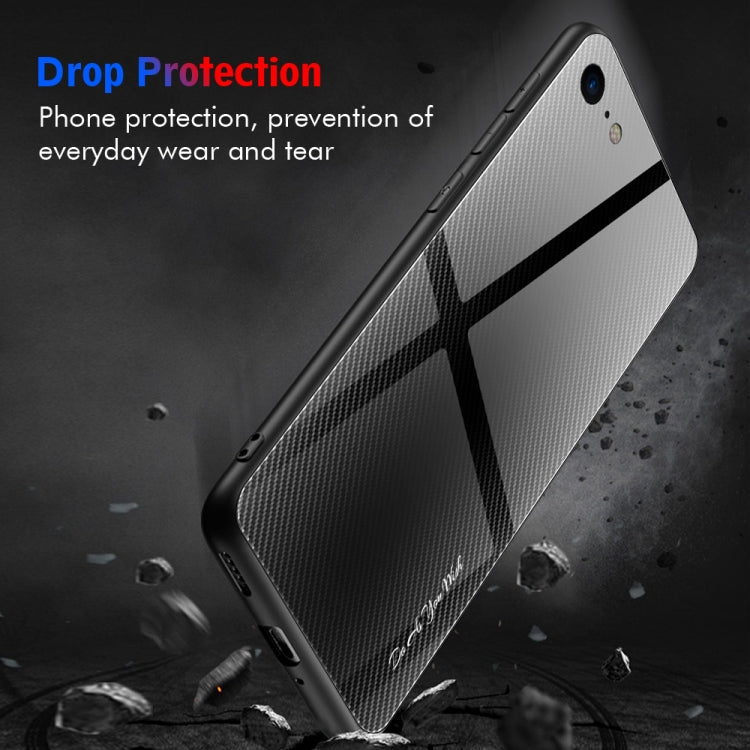 For iPhone SE 2022 / SE 2020 / 8 / 7 Texture Gradient Glass Protective Case(Black) - HoMEdemic™ 