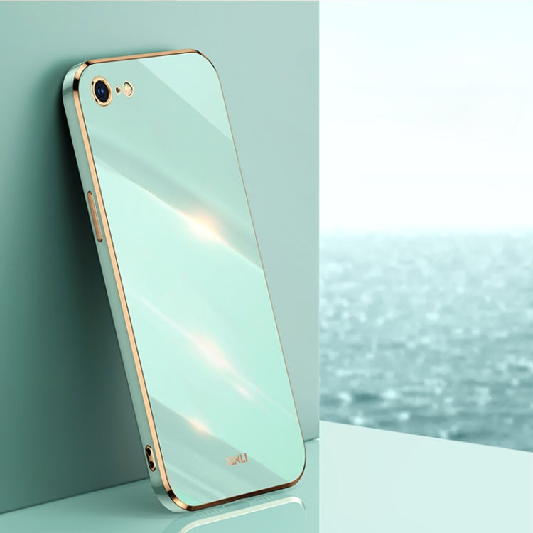 For iPhone SE 2022 / SE 2020 / 8 / 7 XINLI Straight Edge 6D Electroplate TPU Phone Case(Mint Green) - HoMEdemic™ 