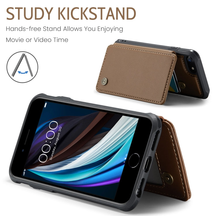 For iPhone SE 2022 / SE 2020 CaseMe C22 Card Slots Holder RFID Anti-theft Phone Case(Brown) - HoMEdemic™ 