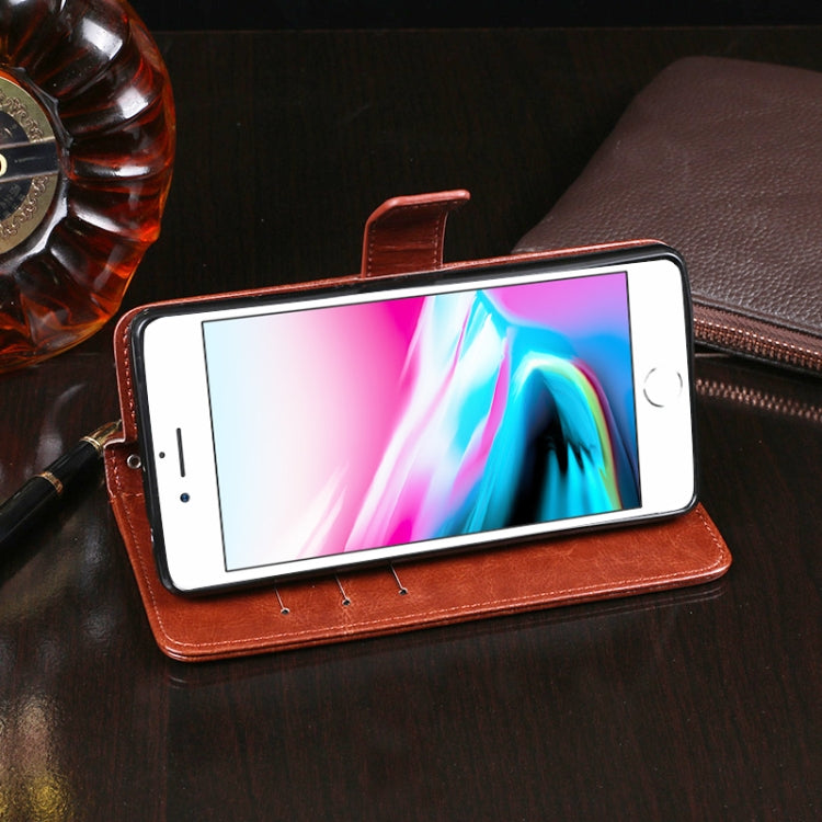 For iPhone SE 2022 / SE 2020 idewei Crazy Horse Texture Horizontal Flip Leather Case with Holder & Card Slots & Wallet(Sky Blue) - HoMEdemic™ 