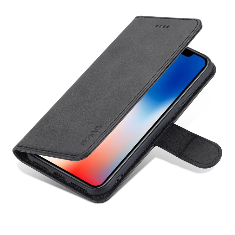 For iPhone X / XS AZNS Skin Feel Calf Texture Horizontal Flip Leather Case with Card Slots & Holder & Wallet(Black) - HoMEdemic™ 