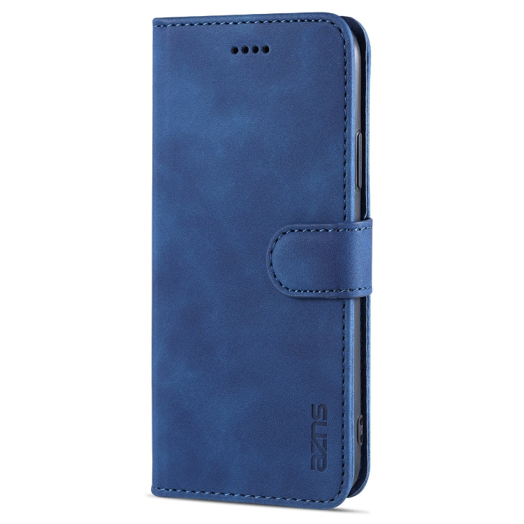 For iPhone X / XS AZNS Skin Feel Calf Texture Horizontal Flip Leather Case with Card Slots & Holder & Wallet(Blue) - HoMEdemic™ 