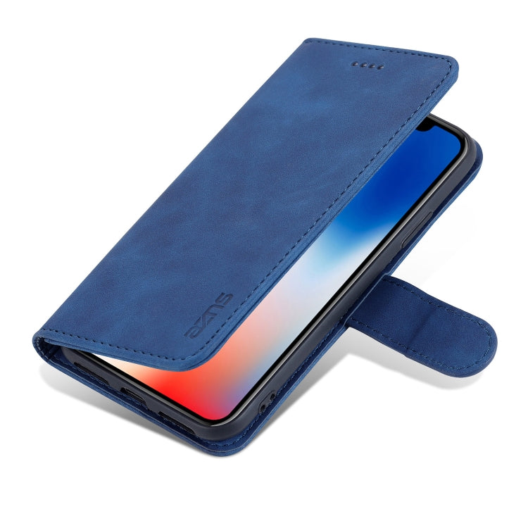 For iPhone X / XS AZNS Skin Feel Calf Texture Horizontal Flip Leather Case with Card Slots & Holder & Wallet(Blue) - HoMEdemic™ 