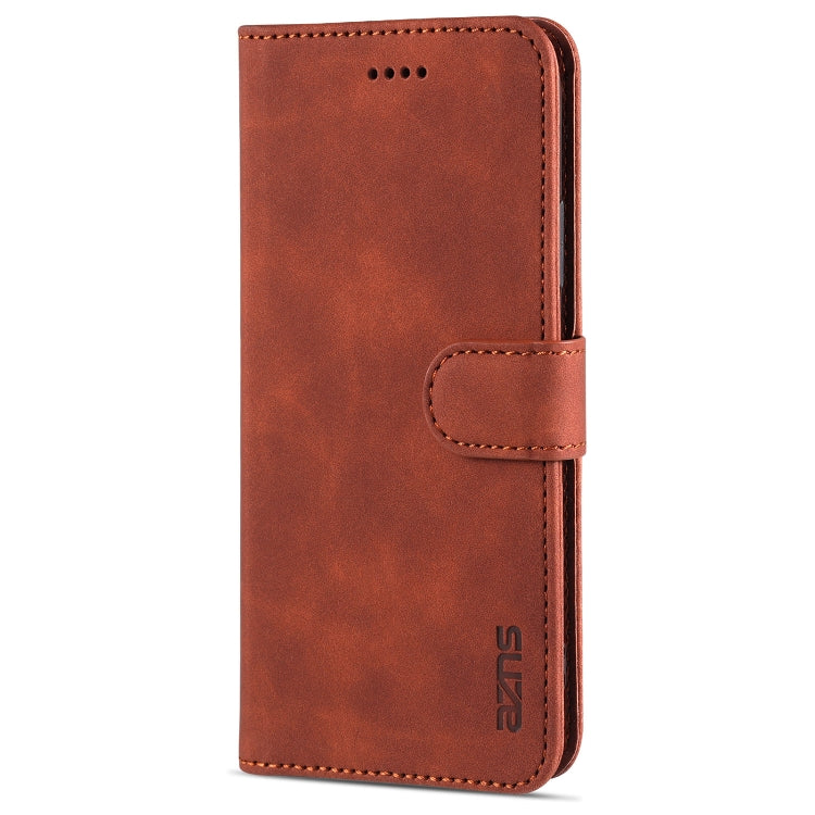 For iPhone X / XS AZNS Skin Feel Calf Texture Horizontal Flip Leather Case with Card Slots & Holder & Wallet(Brown) - HoMEdemic™ 