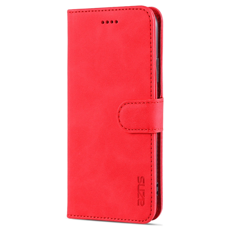 For iPhone X / XS AZNS Skin Feel Calf Texture Horizontal Flip Leather Case with Card Slots & Holder & Wallet(Red) - HoMEdemic™ 