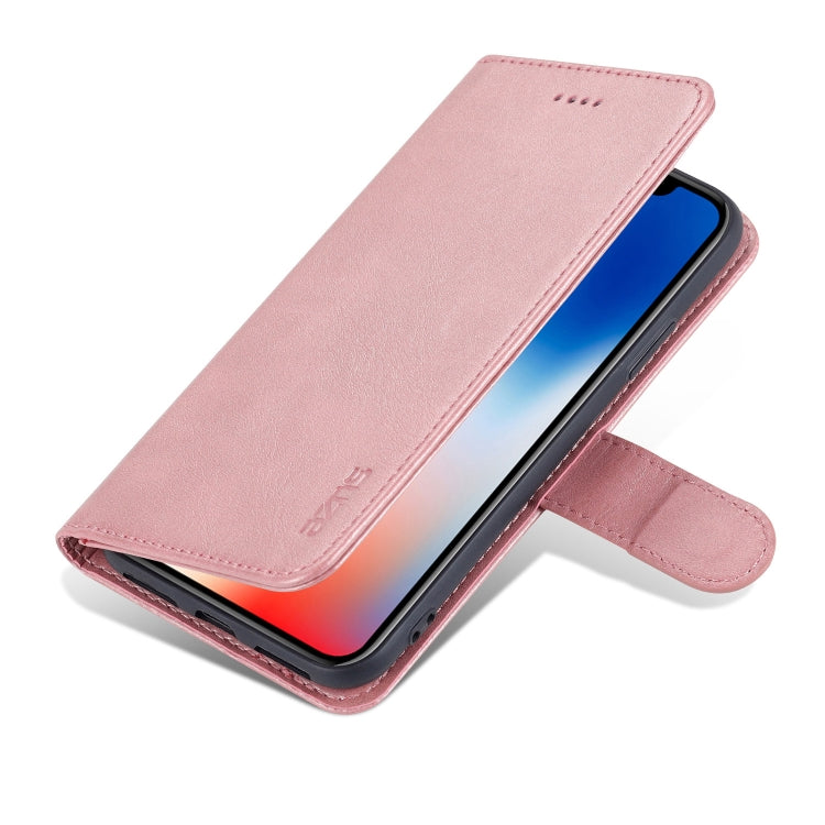 For iPhone X / XS AZNS Skin Feel Calf Texture Horizontal Flip Leather Case with Card Slots & Holder & Wallet(Rose Gold) - HoMEdemic™ 