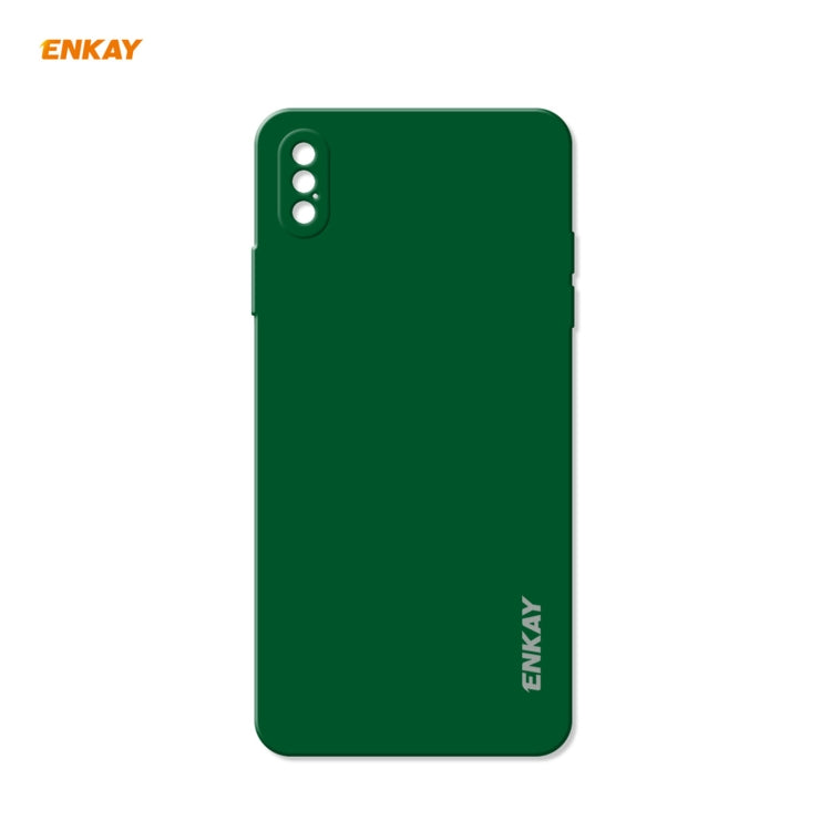 For iPhone X / XS ENKAY ENK-PC071 Hat-Prince Liquid Silicone Straight Edge Shockproof Protective Case(Dark Green) - HoMEdemic™ 