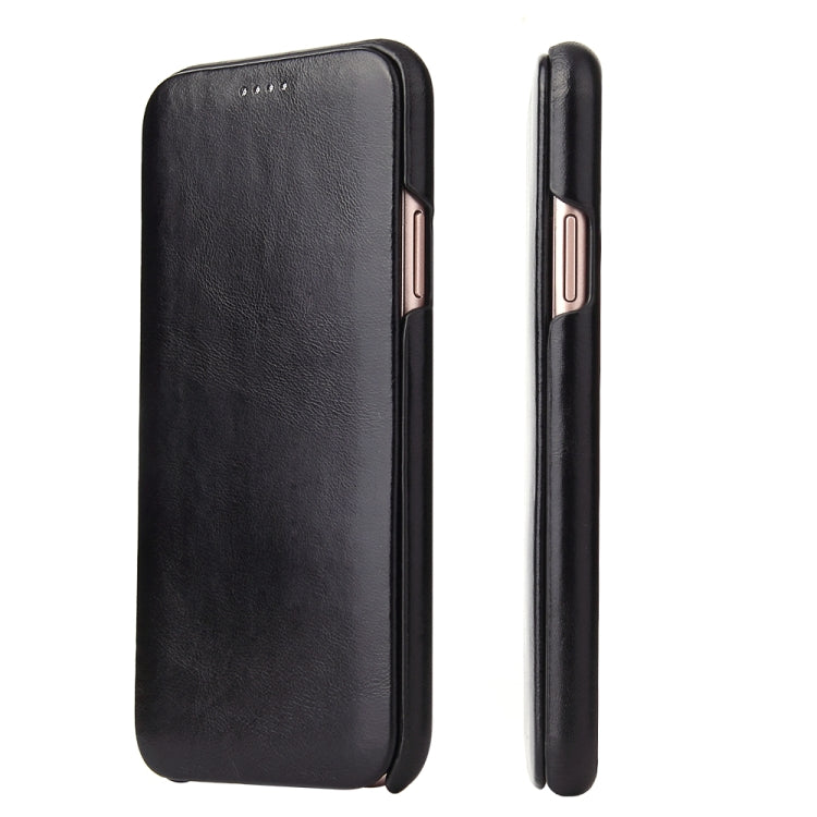 For iPhone X / XS Fierre Shann Business Magnetic Horizontal Flip Genuine Leather Case(Black) - HoMEdemic™ 