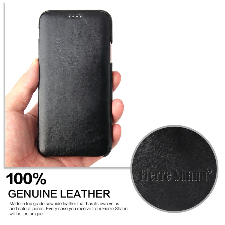 For iPhone X / XS Fierre Shann Business Magnetic Horizontal Flip Genuine Leather Case(Black) - HoMEdemic™ 