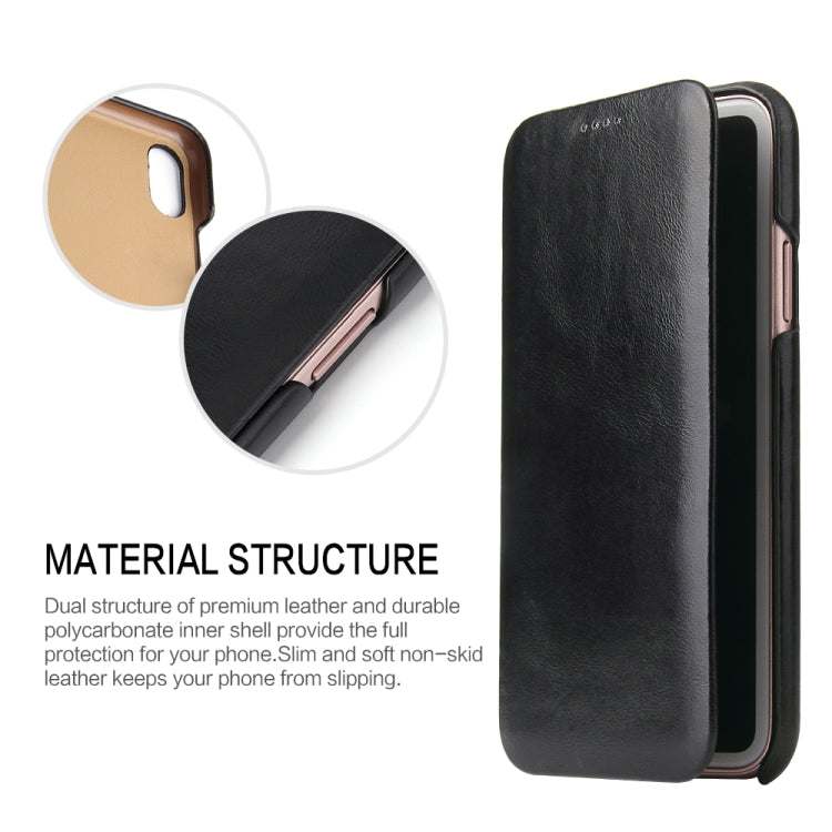 For iPhone X / XS Fierre Shann Business Magnetic Horizontal Flip Genuine Leather Case(Black) - HoMEdemic™ 