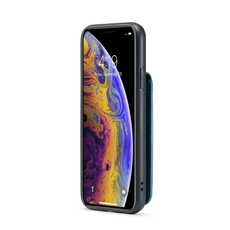 For iPhone X / XS Fierre Shann Crazy Horse Card Holder Back Cover PU Phone Case(Blue) - HoMEdemic™ 
