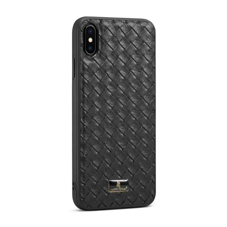 For iPhone X / XS Fierre Shann Leather Texture Phone Back Cover Case(Woven Black) - HoMEdemic™ 