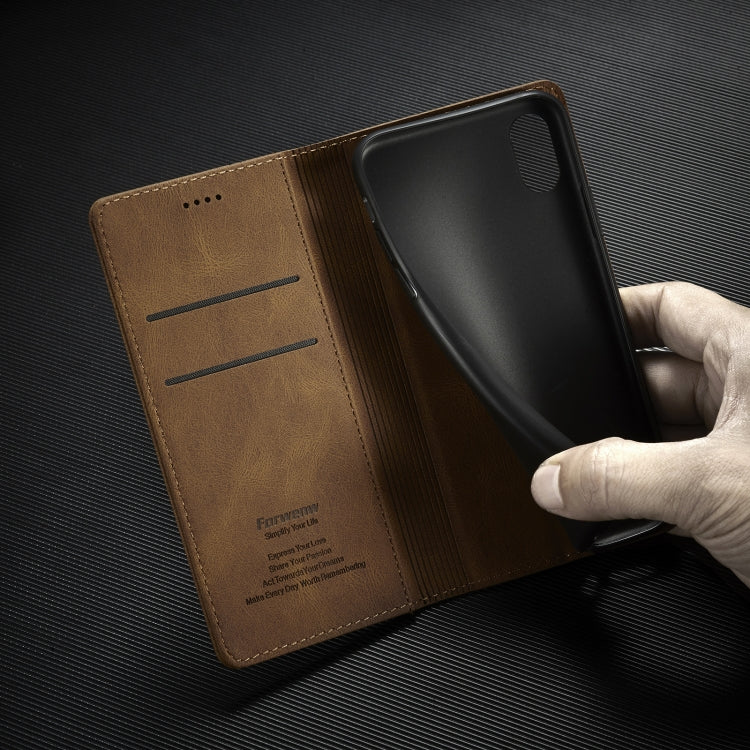 For iPhone X / XS Forwenw F2 Series Magnetic Horizontal Flip Leather Case with Holder & Card Slots & Wallet(Brown) - HoMEdemic™ 