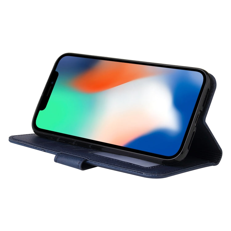 For iPhone X / XS GQUTROBE Right Angle Leather Phone Case(Blue) - HoMEdemic™ 