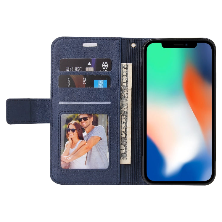 For iPhone X / XS GQUTROBE Right Angle Leather Phone Case(Blue) - HoMEdemic™ 