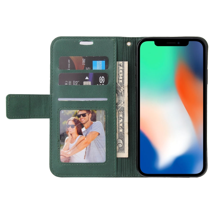 For iPhone X / XS GQUTROBE Right Angle Leather Phone Case(Green) - HoMEdemic™ 