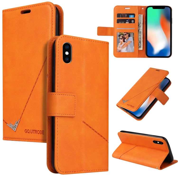 For iPhone X / XS GQUTROBE Right Angle Leather Phone Case(Orange) - HoMEdemic™ 