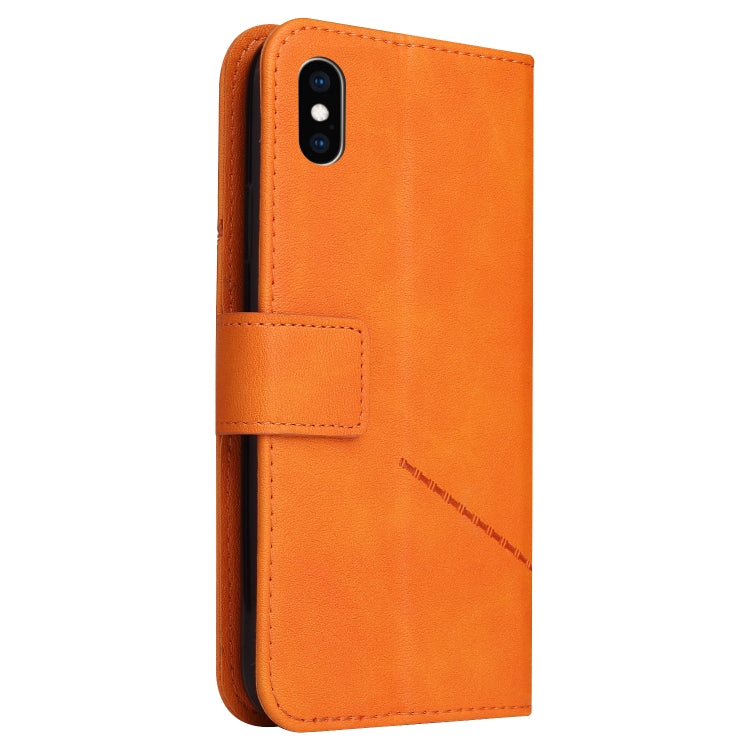For iPhone X / XS GQUTROBE Right Angle Leather Phone Case(Orange) - HoMEdemic™ 