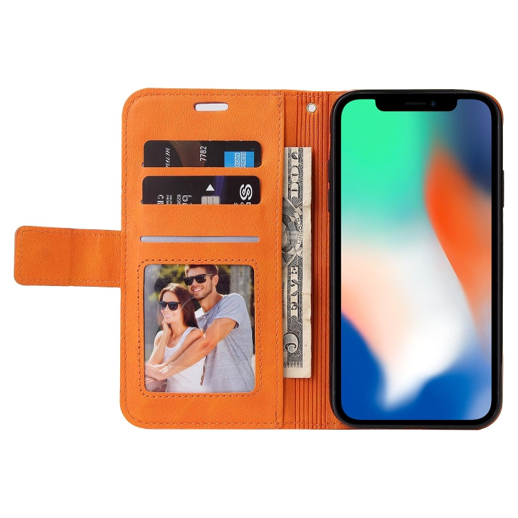 For iPhone X / XS GQUTROBE Right Angle Leather Phone Case(Orange) - HoMEdemic™ 