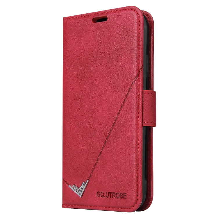 For iPhone X / XS GQUTROBE Right Angle Leather Phone Case(Red) - HoMEdemic™ 
