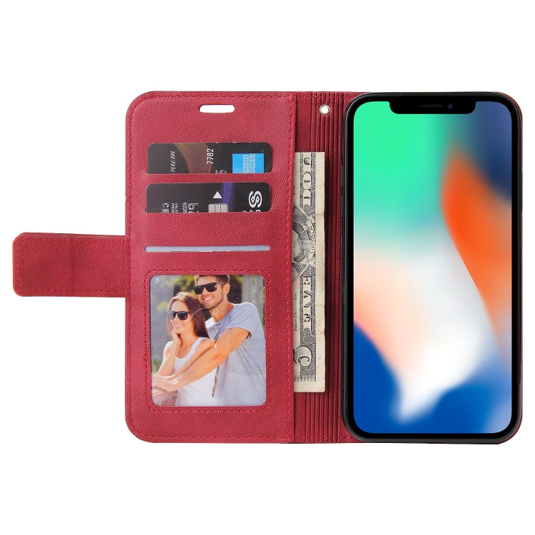For iPhone X / XS GQUTROBE Right Angle Leather Phone Case(Red) - HoMEdemic™ 