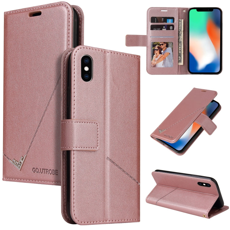 For iPhone X / XS GQUTROBE Right Angle Leather Phone Case(Rose Gold) - HoMEdemic™ 
