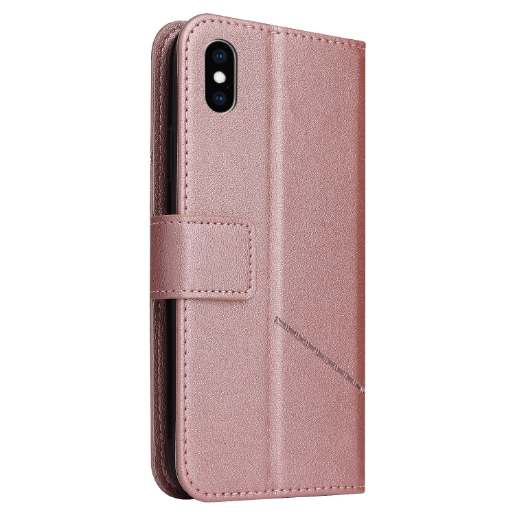 For iPhone X / XS GQUTROBE Right Angle Leather Phone Case(Rose Gold) - HoMEdemic™ 