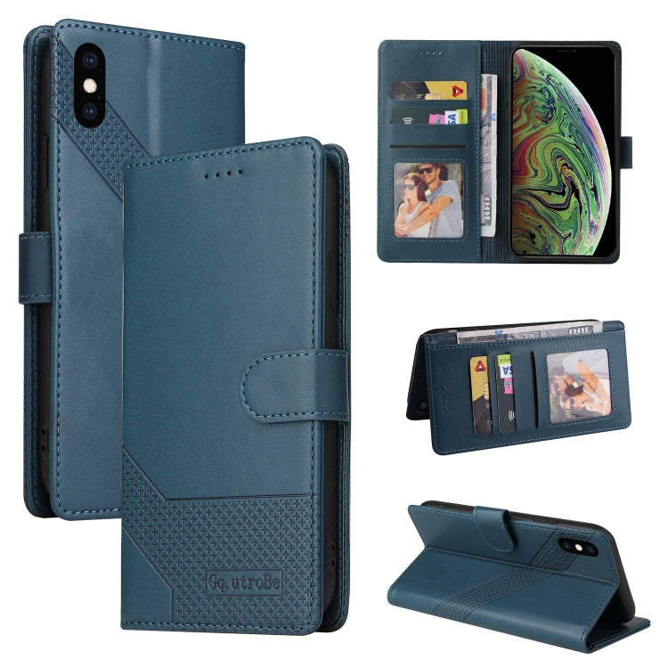 For iPhone X / XS GQUTROBE Skin Feel Magnetic Leather Phone Case(Blue) - HoMEdemic™ 