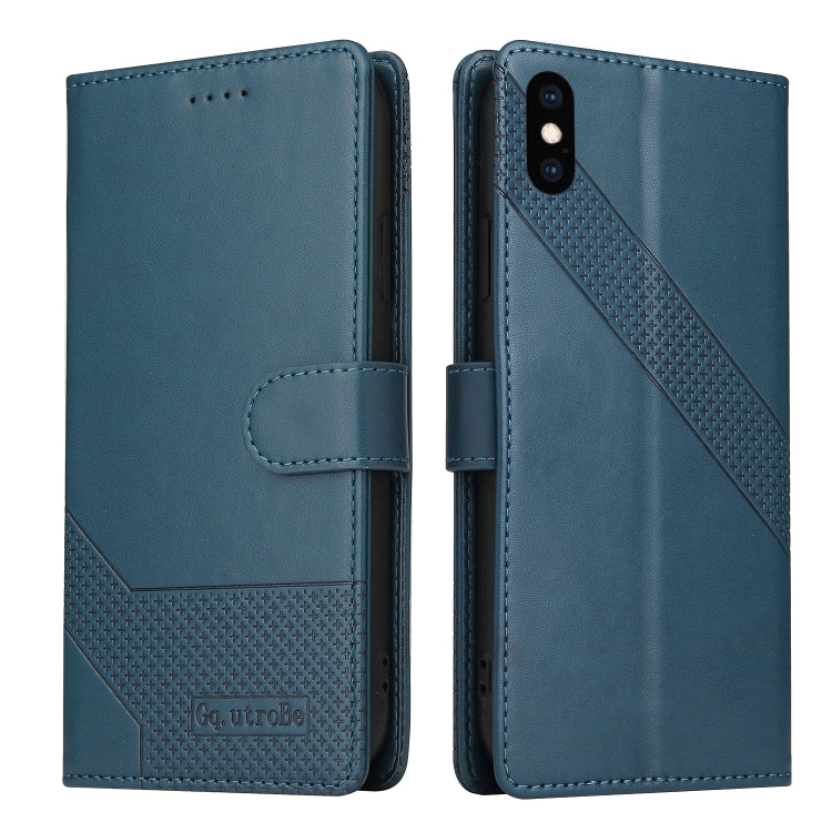 For iPhone X / XS GQUTROBE Skin Feel Magnetic Leather Phone Case(Blue) - HoMEdemic™ 