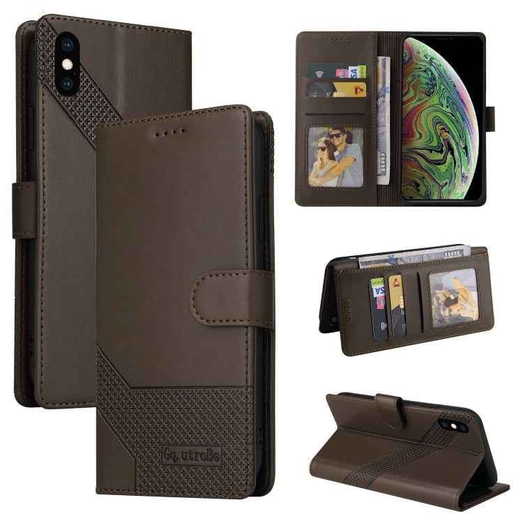 For iPhone X / XS GQUTROBE Skin Feel Magnetic Leather Phone Case(Brown) - HoMEdemic™ 