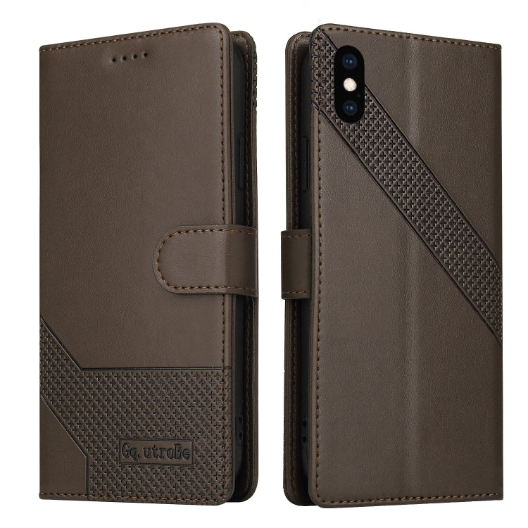 For iPhone X / XS GQUTROBE Skin Feel Magnetic Leather Phone Case(Brown) - HoMEdemic™ 