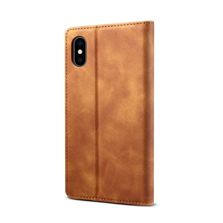 For iPhone X / XS GUSSIM GS-001 Business Style Horizontal Flip Skin Feel PU Leather Case with Holder & Card Slots & Wallet & Photo Frame(Brown) - HoMEdemic™ 